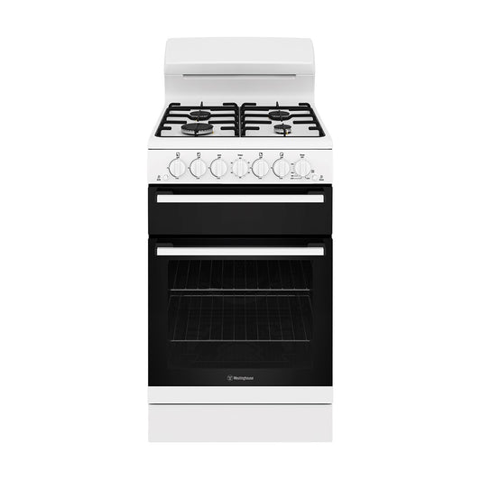Westinghouse 54cm Freestanding Gas Cooker + Grill - White