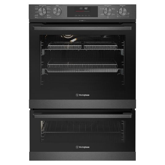 Westinghouse 60cm Pyrolytic Built-In Double Oven with 10 + 5 Functions - Dark Stainless Steel
