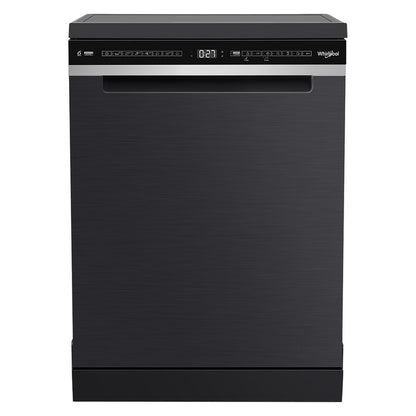 Whirlpool 60cm Freestanding Dishwasher - Black Stainless Stee