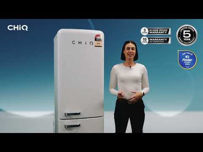CHiQ 231L Retro Style Bottom Mounted Refrigerator Ivory White CRBM227NW3