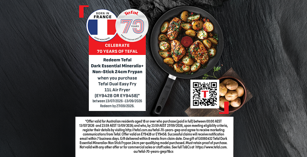 Bonus Frypan with select Tefal Air fryer Purchase